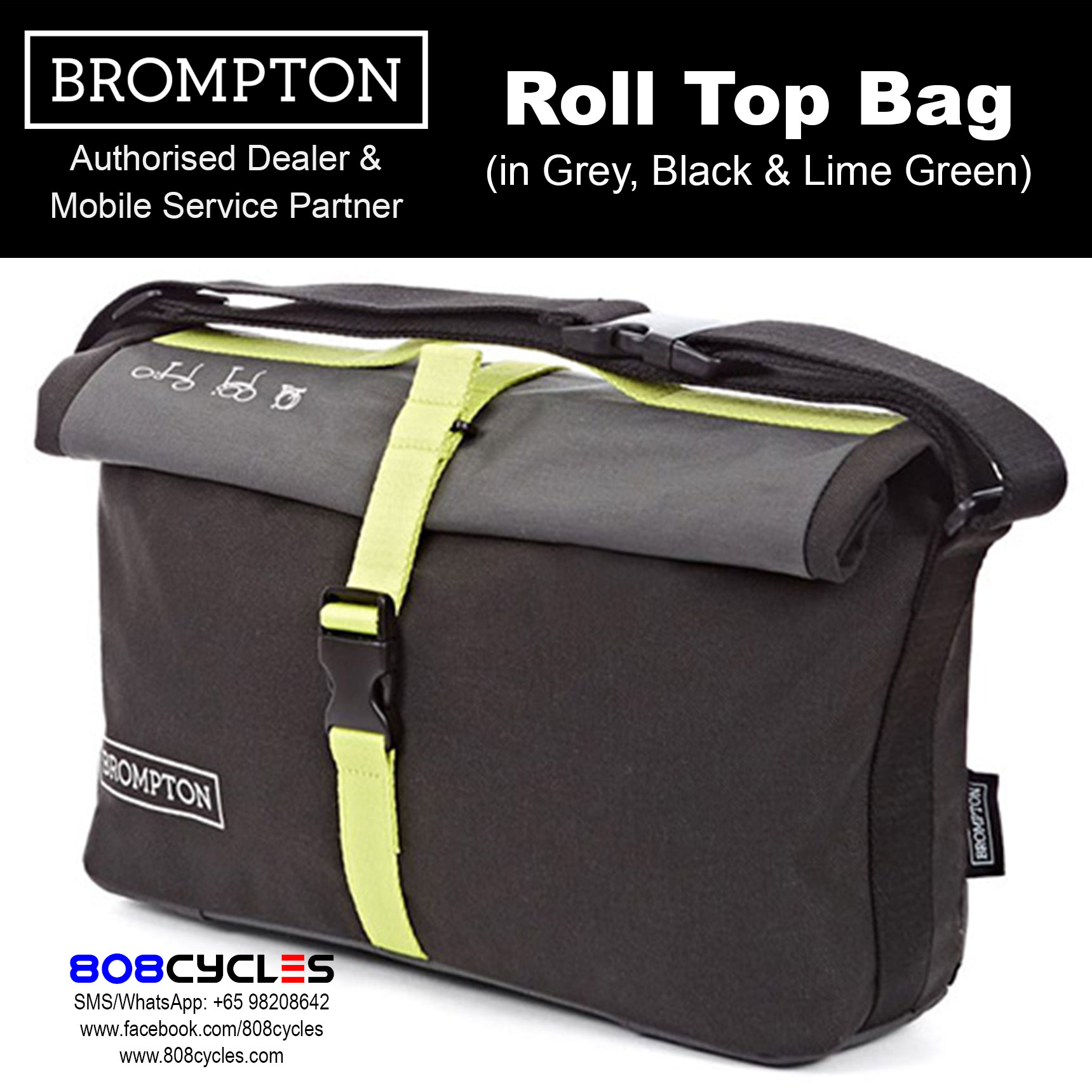 brompton roll top shoulder bag